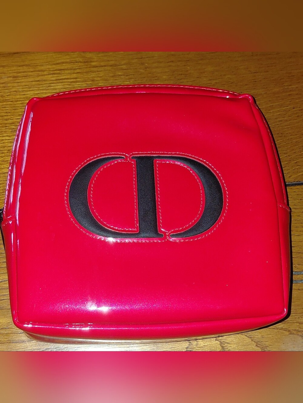 Christian Dior Trousse large red patent cosmetic pouch/clutch, giftable, nwot